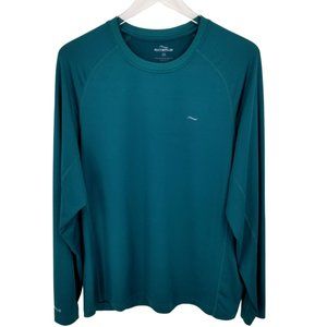 EXTERUS Men's Green Polyester Spandex Long Sleeve Crew Neck Fishing Size Medium
